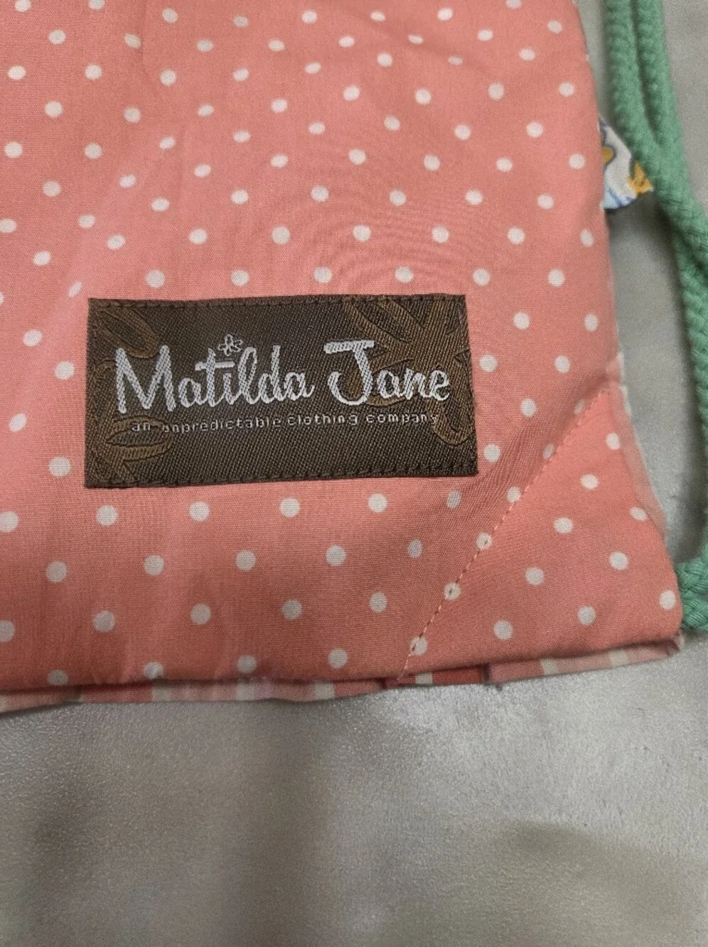 Matilda Jane Dream Chasers Floral Ruffle Drawstring Backpack - Pink & Mint